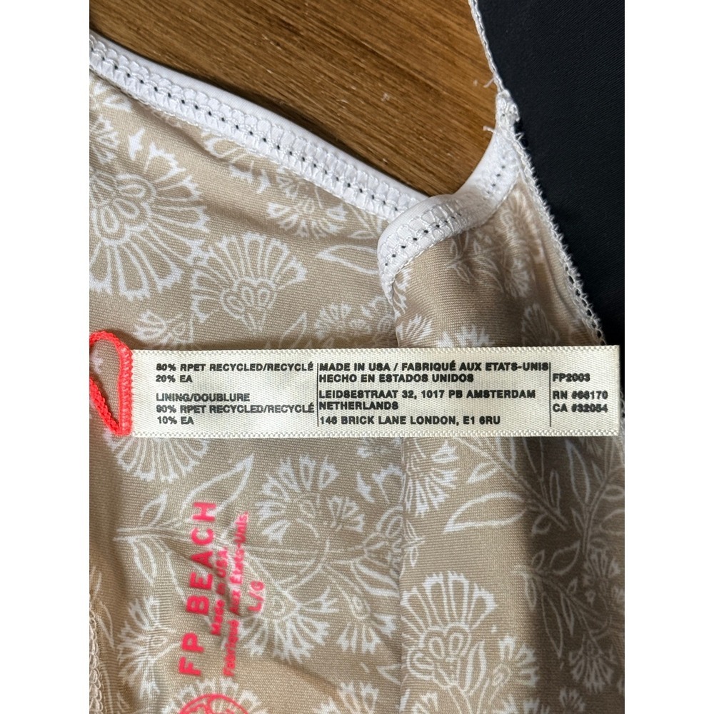 Free People FP Beach Black White Colorblock High Waisted Bikini Bottom Large L - Picture 13 of 13